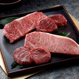 鹿児島県産黒毛和牛 と 熊本あか牛ステーキ 食べ比べ セット (鹿児島県産 黒毛和牛 ロース180g × 1、モモ 60g × 2 、熊本あか牛ロース 180g × 1、モモ 60g × 2 ) | モモとロースをそれぞれステーキ用にカットしました。 ｜