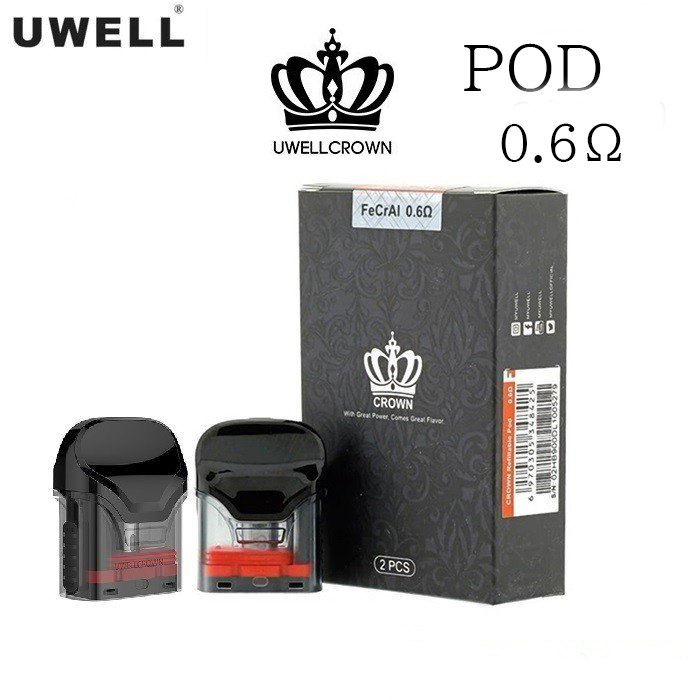 ユーウェル クラウン 新作アイテム毎日更新 シリーズ用 全商品オープニング価格 POD Uwell Crown Replacement Pods 0.6Ω 電子タバコ 3ml 交換ポッド 2pcs