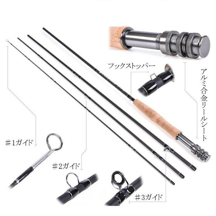 楽天市場】フライフィッシングセットフライ セット ロッド 竿 リール 