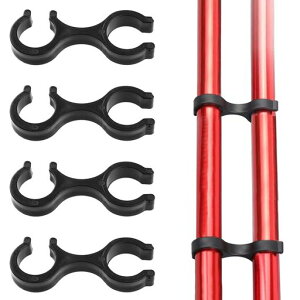 トレッキングポールクリップアウトドアハイキングポールホルダーポールクリップ【4個入り】アウトドアハイキングポールホルダー登山用ポールダブルバーバックルハイキングポールコ…