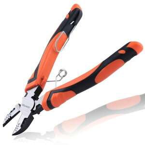 LEONTOOL多機能精密ニッパー強力ニッパーパワーニッパー電工ニッパー電工プロニッパー精密圧着ペンチ偏心テコ斜口ペンチワイヤーストリッパー電工ペンチ皮ムキ刃付ケーブル皮むき配線…