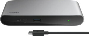 Belkin5-in-1Thunderbolt4�h�b�L���O�X�e�[�V����40Gbps�f�[�^�]��96WPD�Ή��f���A��4K/60Hz�V���O��8K/30Hz150W�d�����j�b�g&TB4�P�[�u��(0.8m)�t��INC013qcSGY