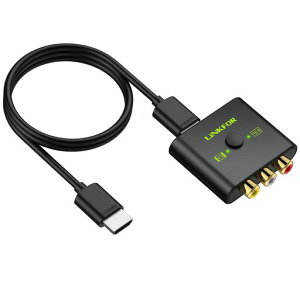 LiNKFORRCAtoHDMI�ϊ��R���o�[�^�[1080P�Ή�16:9/4:3�ؑւł����^�y��AVtoHDMI�ϊ���PAL/NTSC�Ή�3�F�[�qhdmi�ϊ��A�_�v�^Wii/PS1/PS2/N64/DVD/VCR�ȂǂɑΉ�
