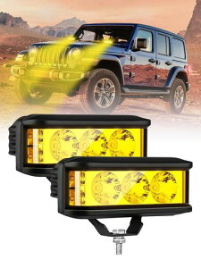 NORTHYUN5インチ72WLED作業灯車用防水防塵IP673面発光ワークライトフラッドライト12V/24V対応汎用イエロートラック重機船舶防犯灯集魚灯駐車場照明作業車前照灯サーチライト2個セット