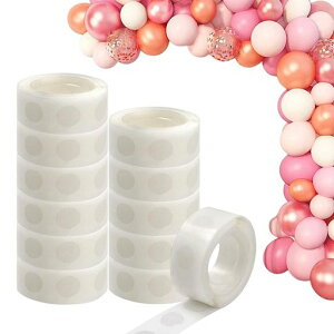 KALOLINNA両面テープ風船用シールバルーンシール円形バルーンに貼る誕生日装飾セットパーティ結婚式式典用クリスマス両面テープ透明1200個接着ドット(12個入り)