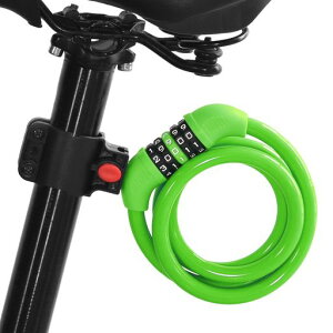 OMOMOAKARI自転車鍵ダイヤルロック5桁ワイヤーロック1200mm高切断対抗盗難防止パスワード自由設定(グリーン)