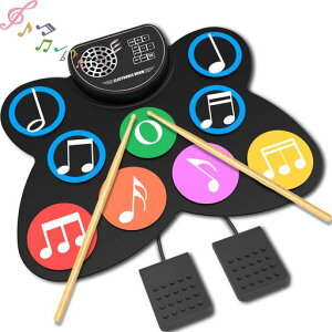 Clordeal電子ドラムセットロールアップ式9パッド子供用ドラムセットコンパクト設計初心者向け楽器自宅練習/外出用ドラム
