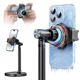 Ulanziスマホスタンド卓上携帯スタンドスマホ冷却ファン付き急速冷却スマホクーラースマホホルダー360°回転可能高さ調整可能横置き縦置き携帯ホルダースマホスタンドType-Cケーブル付きi…