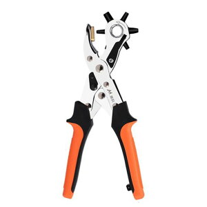 ベルト穴あけ革パンチロータリーツールパンチ穴あけパンチ押し出しピン付き安全ストッパー付きレザーポンチ目打ち付きベルトホールパンチパンチャ穴あけパンチベルトバックタイプベ…