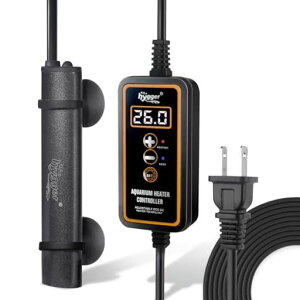 hygger水槽用ヒーター20~32°C温度調節過熱保護機能付きデジタル表示コントローラー付き60-90L水槽適用小型ヒーター水槽水温管理用縦横設置可能省エネ熱帯魚・観賞魚対応75W
