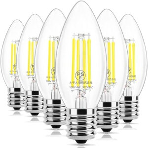 WonninekLED電球E17口金フィラメント電球40W形相当省エネled4w電球エジソン電球昼白色4000K高輝度556ルーメンPSE認証済みシャンデリア用LED電球広配光省エネC35調光器非対応密閉形器具対応