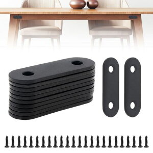 Smgdaジョイント金具フラット家具用棚受け金具I字金具ステンレス強プレート連結金具固定板DIYブラケット金具12個入り(24本ネジ付き)