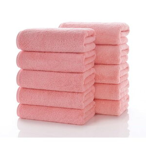 フェイスタオルマイクロファイバータオル10枚セット約35X75cmホテル仕様柔らか肌触り高速吸水速乾耐久性人気家庭エステサロンスポーツ業務用(ピンク)