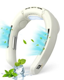 【冷却プレート&2025年夏新型】JUUEネッククーラー首掛け扇風機携帯扇風機風量無段階調節半導体冷却瞬間冷LEDディスプレイ表示Type-C充電4000mAh大容量バッテリー長時間連続使用おしゃれ