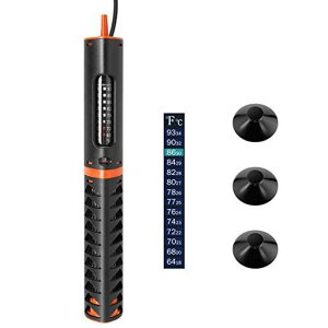 FEDOUR30W/50W/100W水槽用ヒーター:温度調節できる水中型ヒーターカバー付きの石英防爆ガラスヒーター20-120L魚/亀水槽適用
