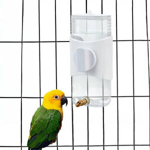 IYOIYA鳥水入れ自動給水器カゴケージ外付け水飲み器300ml大容量水飲み容器透明水やりウォーターボトルバードフィーダー