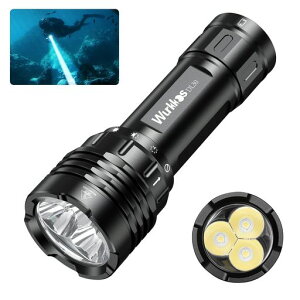 WurkkosDL30ダイビングライトLED懐中電灯水中ライト潜水可能3600ルーメン超高輝度USB充電式90CRILH351Dx3搭載IPX-8防水水中100Mまで使用可