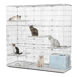 PETEPELA(ぺテぺラ)猫ケージ大型3段広い2段多頭飼いキャットケージ多頭用キャスターローラー大きい可愛い増やせるワイドケージセットメインクーンラグドール組み立て簡単おしゃれ足場室…