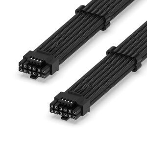 EZDIY-FAB PCIe 5.1 12V-2x6 �d����p�X���[�u�P�[�u�� 16AWG 600W 12+4�s�� �I�X-�I�X PC�d�����j�b�g�p�����P�[�u�� RTX 5080/5070 Ti/4090/4080/4070 Ti�Ή� 60cm - ��
