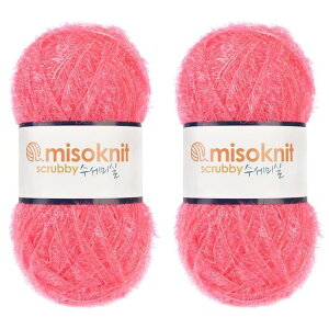 MisoknitPastelScrubbyYarnfordishclothsCrocheting2SkeinsPolyester100%2.8oz(80g)Each196YardsperSkein(HotPink)