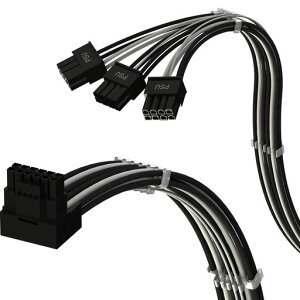 LINKUP - AVA ���C�g�A���O�� PCIE 5.0 16�s��(12+4�s��)to 3x8�s�� | 16AWG �X���[�u�t�� | RTX50�ERTX40�ERTX30 FE �ƌ݊������� | ASUS/EVGA PSU ��p�݌v | 70cm