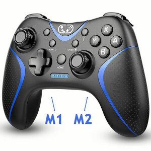 Switchコントローラー、アップグレードSwitch2プロコン背面ボタン付きマクロ編集自動連射/連射ホールドBluetooth5.0接続6軸ジャイロセンサー搭載スリープ解除反応速い
