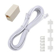 【SensaBliss】電話線 5m モジュラーケーブル 6極4芯 RJ11 6P4C 電話延長コード オステレホンケーブル コ…