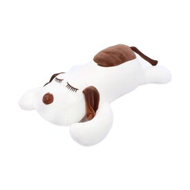 スーパソフト犬ワンちゃん眠る姿抱き枕クッションぬいぐるみふわふわ白い(55cm)