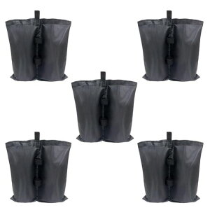 ウエイトバッグテント用テントやタープ固定用砂袋容量6L(砂10kg)重し袋テント重り多機能キャンプ/ピクニックタープテントおもり強風/防災/緊急用5個入りブラック