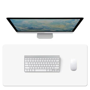 NOEINAオフィス用品PUレザーデスクマットマウスマットPC机学習机パソコンマットマット大型多機能耐久性両方の側が利用可能ホワイト+グレー100x50cm