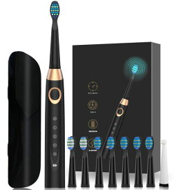 電動歯ブラシ歯ブラシ音波歯ブラシ電動歯磨きIPX7防水替えブラシ8本ケース付きソニック5モード2分間オートタイマー機能USB充電式セット買い30日間使用携帯便利口内ケアデンタルケアK1