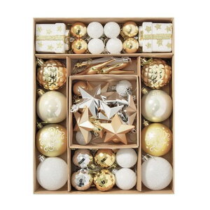 NX}X{[I[ig6cm58ZbgSVNVIOZkNX}Xc[S[hzCgؑނfR[V58ctWhiteGoldChristmasBallOrnaments