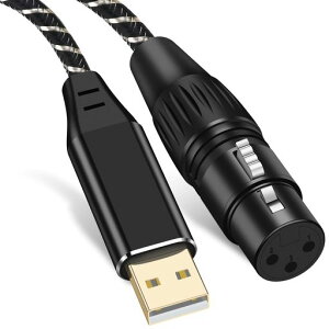 XLR USB�}�C�N�P�[�u��,3M XLR ���Xto USB ���^���I�[�f�B�I�ϊ��P�[�u���A�}�C�N����/���b�v�g�b�v/�^�u���b�g���֕ϊ��APC�}�C�N�p �J���I�P �X�^�W�I�^�� Windows Mac os i0S Android Linux Unix
