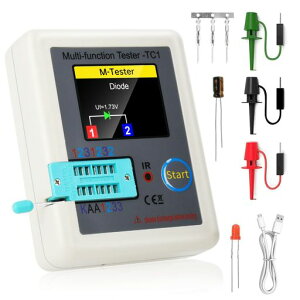 FORIOTLCR-TC1多機能充電式トランジスターメーター1.8”フルカラー表示ダイオード三極コンデンサー抵抗トランジスターESRLCRPNPNPNMOSFET(電池内蔵)