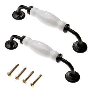 セラミック取っ手取手アンティーク引き出し取手引き出しノブタンス食器棚キャビネットツマミプルハンドルDIY【穴間距離128mm全長151mm】2個入