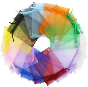 Fushing100枚オーガンジー巾着袋、ギフト、小物入れラッピング10*12cm(10色)