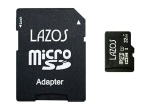LAZOS�}�C�N��SD32GBMicroSD�}�C�N��SDHC�L�^�f�W�J���Ƀr�f�I�ɃX�}�z�Ƀh�����R�������J�[�h���\�XLazosMicroSDHC�J�[�h32GBclass10L-B32MSD10-U1