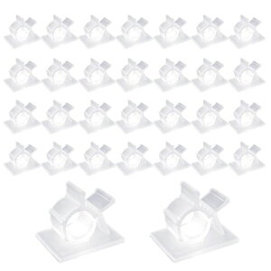 ケーブルクリップコードクリップコードフック4階段調整可能ケーブルクリップ36mmx18mmケーブルまとめコード収納結束固定接着ワイヤーコードケーブル自在に整理30個入り透明byVIAKY