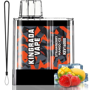 電子タバコ使い捨てvapeベイプ16000回吸引可能シーシャ持ち運び10風味爆煙Type-C充電可能大容量水蒸気タバコ特製リキッド節煙禁煙サポートニコチンなし煙量調節可能ストラップ付きKingrada