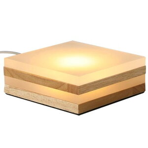 HIGHAWK光る展示台LEDディスプレイライト雰囲気USBタイプランプ台座三色スポットライト置き台インテリア調光可能(三層四角・辺の長さ9.4cm)