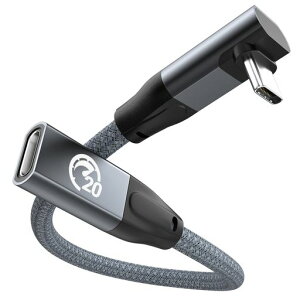 UseBeanタイプc延長ケーブル0.3MUSBCl字直角90度タイプcケーブルオスメスUSB-C3.2Gen220Gbps高速データ転送PD100W急速充電USBC延長コード4K@60HZ映像出力iPhone