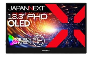 JAPANNEXT13.3�C���`���o�C�����j�^�[OLED�p�l���t��HD1920x1080�𑜓x�X�}�[�g�P�[�X�t��(USB/TypeC/MACPC�Ή�/�X�s�[�J�[����/sRGB100%/����)