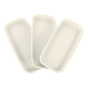 Gogogmee3個植木鉢トレイ鍋用ドリトレー植物皿植物受け皿盆栽トランター受け皿フラワーポットソーサー長方形の植物トレイ排水トレイガーデン用品矩形白いプラスチ