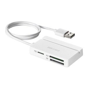 �o�b�t�@���[ BUFFALO USB2.0 �}���`�J�[�h���[�_�[ �X�^���_�[�h���f�� �z���C�g BSCR105U2WH+K8