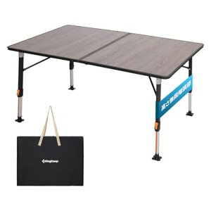 KingCamp�L�����v�e�[�u���܂肽����120x80cm�ω׏d80kg���萫����O���X�t�@�C�o�[�V����42-70cm���i�K����4-6�l�p��^���ݒ����r�p�b�h�A�E�g�h�A�e�[�u���L�����v���o�[�x�L���[�t�@�~���c
