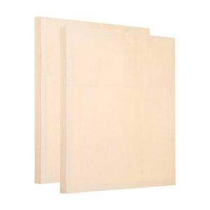 PATIKIL10x10インチの木製パネルボード2個セット未仕上げの木製キャンバスボード四角い空白の深いクレードルボード絵画DIYアートに使用可能オイルアクリル用