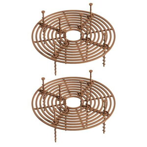 NUOLUX植木鉢グリッドフラワーポット土よけカバー植木鉢土カバーネットカバー猫掘りストッパー散水防止土壌プロテクター丸型中空猫犬対策2枚コーヒー色19cm