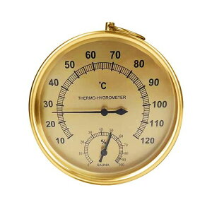 ziyueサウナ温湿度計アナログ湿度計おしゃれ壁掛け式耐熱耐湿ステンレス製変形しにくい吊り下げお風呂小型電池不要湿度計高精度