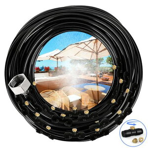 散水ノズル噴霧ノズル自動散水セット15Mホースノズルミストシャワー18個ノズル真鍮製水やり芝生灌漑システムスプレー灌漑屋外散水点滴灌漑ガーデニング屋外冷却システム適用