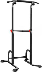 MOJEER懸垂マシンぶらさがり健康器【耐荷重150kg高さ7段】アームレスト懸垂台チンニング健康器具多機能筋力筋肉トレーニング器具家庭用日本語説明書付きYT017(赤い)